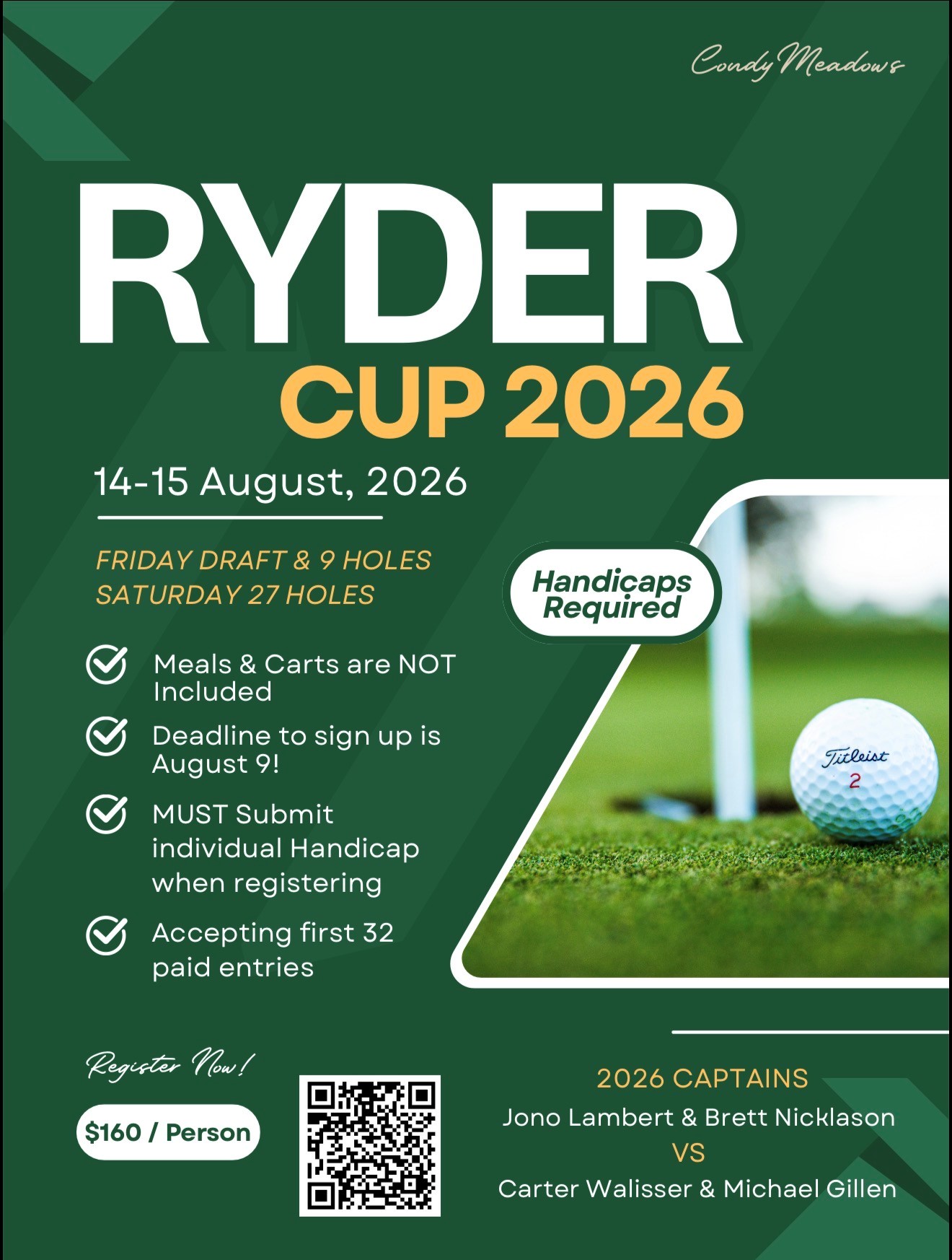 Sponsor logo for Condy Meadows Ryder Cup 2026